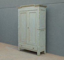 Antico armadio piemontese due ante laccato Shabby Chic, fine '800 - L 141,5 cm!