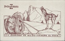 cz209 cartolina militare dolomiti sempre in alto verso il cielo alpini