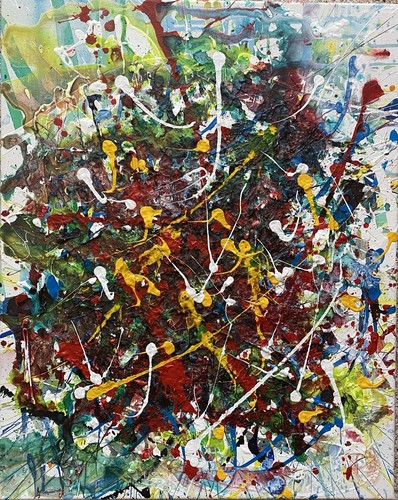 Quadro astratto dipinto mano - dipinto, a