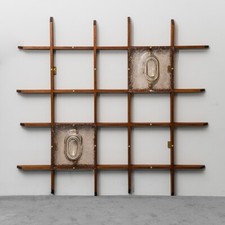 LAMPADADA MURO 2 LUCI MAZZEGA IN TEAK VETRO DESIGN ANNI '60 MODERNARIATO VINTAGE