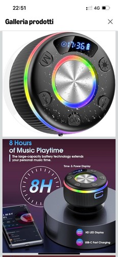 Cassa bluetooth doccia ipx7 - cassa,