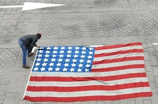 WW2 Autentica Gigante Vecchia Gloria 48 Stelle Bandiera Americana USA 165"x110" Stelle Cucite a Mano