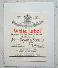 Etichetta da Collezione Originale Vintage White Label Finest Scotch Whisky