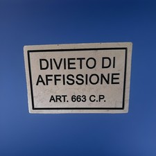 Targa Targhetta Divieto Di