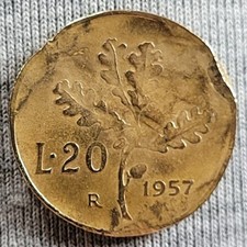 MONETA 20 LIRE 1957 ITALIA