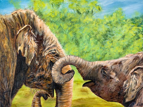 Quadro elefante incorniciato