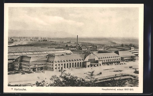 Cartolina karlsruhe stazione - cartolina,