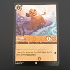 Disney Lorcana Missprint Simba Happy-Go-Lucky Holo Stamp Error Inglese