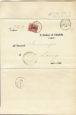 167 Storia Postale Regno d’Italia lettera del 1879 5 c. soprastampato 2 C.