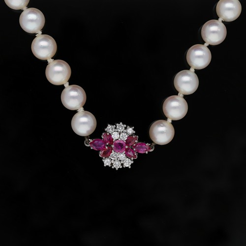Collana perle brillanti - collana,