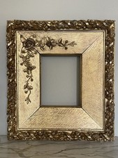 Antica ricca cornice in legno dorato pastiglia Metà 800