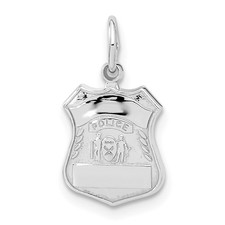 14k White Gold Police Badge