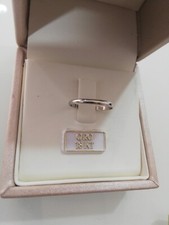 Anello fedina fede fascetta fermanello fermafede in oro bianco 18 kt bombata 