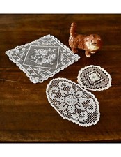 TRE CENTRINI REALIZZATO  IN FILET A RETE