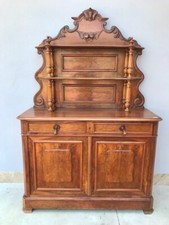 Credenza Luigi Filippo in Noce con piattaia - Restaurata (in corso d'opera)