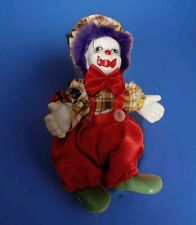 VVt - Bambola Vintage Ceramica Sbirulino Pagliaccio h. 16 Cm