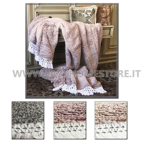 Plaid pelliccia con frange - plaid,