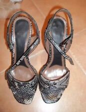 LOLA CRUZ SANDALI PITONE GRIGIO E BLU 39 CON ZEPPA 