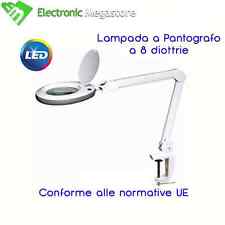 Lampada con lente di ingrandimento a 8 diottrie braccio estensibile LED