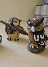 2 Statuine Statuette Gufo 