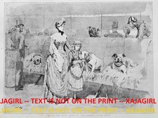 Spettacolo Bulldog Inglese Cane, Ammirando i concorrenti, Grande Stampa Antica 1880