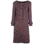 Nuovo CHANEL Oro Nero Rosso Lurex Ingioiellato Tweed Abito Giacca Abito 36 38