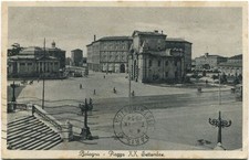 1934 Bologna Piazza XX Settembre Passanti Bicicletta Palazzi FP B/N VG ANIM