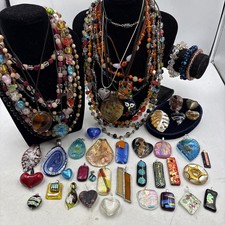 LOTTO LAVORO BIGIOTTERIA BIGIOTTERIA IN VETRO MODERNO E VINTAGE