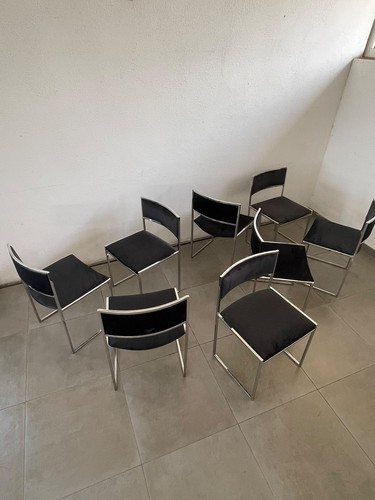 Set sedie 1970s acciaio - set,