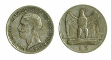 pci4631) Vittorio Emanuele III  (1901-1943) - 5 Lire Aquilino 1928 **