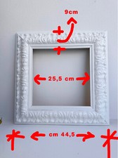 Cornice in legno dipinta con vernice bianco opaco: 44,5x44,5cm