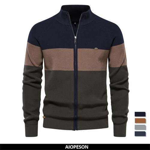Cardigan uomo patchwork zip
