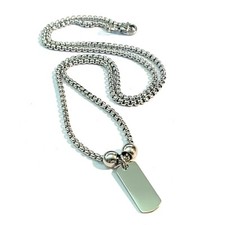 Collana con piastrina militare in acciaio inox da uomo donna catenina 50 cm