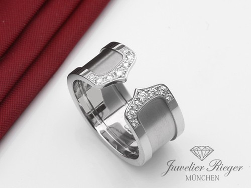 Anello cartier doppio logo - anello, c