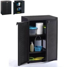 MOBILE ARMADIO BASSO RESINA ESTERNO GARAGE TERRAZZO STILE RATTAN 5 2025