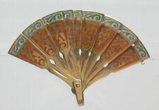 CHARM CIONDOLO ANTICO A FORMA DI VENTAGLIO IN ORO GIALLO E SMALTI