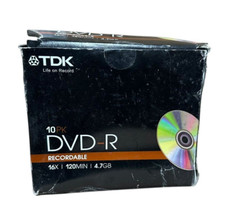 10x TDK DVD-R vuoti 4,7 GB 120