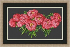 Kit punto croce peonie rosse
