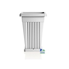 VASO FIORIERA PIRAMIDE CM 40X40X59 H QUADRATO ALTO CON SOTTOVASO COLOR BIANCO