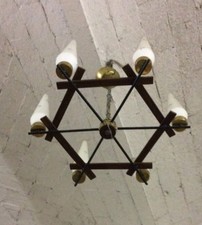 Design Chandelier 1950s Teak