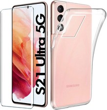 COVER PER SAMSUNG GALAXY S21 ULTRA 5G  + PELLICOLA IN VETRO TEMPERATO CUSTODIA 