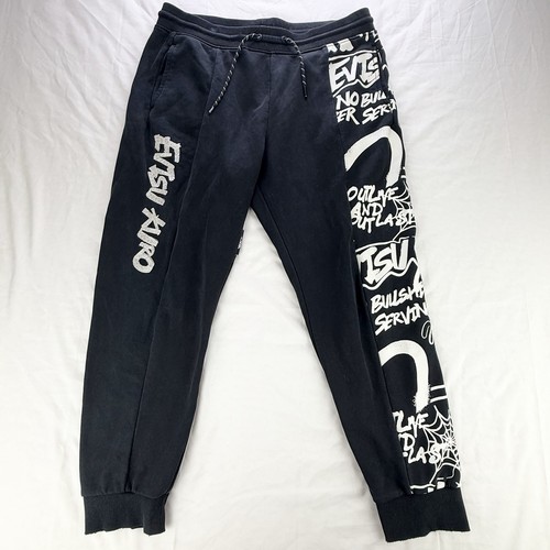 Felpa nera evisu kuro joggers - felpa,