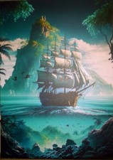 DISPLATE VELIERO CON FONDALE