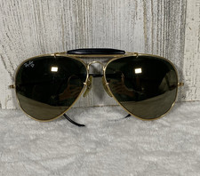 Occhiali da sole vintage Ray Ban B&L Diamond hard aviator shooter montatura oro 62 mm