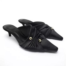 Zara New Black Satin Shoes