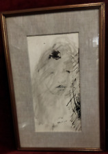 QUADRO - DISEGNO CHINA - RITRATTO DONNA 1960 - UGO ATTARDI (1923-2006)