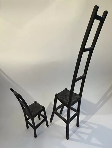 Rustic cast iron laddler - rustic, back