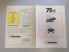 Escavatore POCLAIN 75 C, Scheda tecnica brochure booklet opuscolo, 1976? OTTIMO!