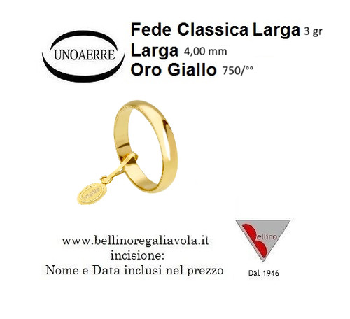 Fede nuziale unoaerre grammi - unoaerre,
