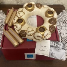 Thun CORONA Bianca AVVENTO. Ghirlanda Natale.Candele.originali Nuove.Con Scatola